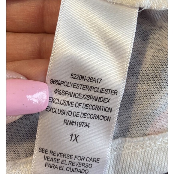 Energe Shirt‎ Women 1X Teal Tunic Top 3/4 Sleeves Crochet Beads - Picture 10 of 10